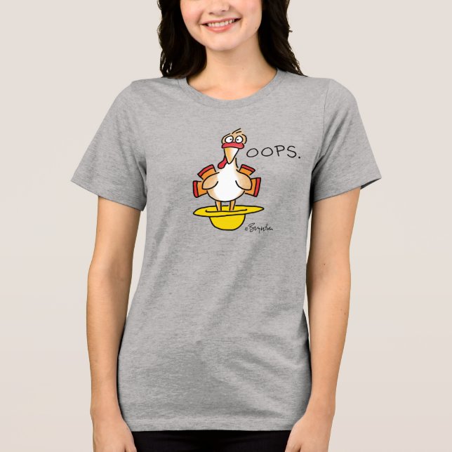 BLUE HAT GREEN HAT RED HAT OOPS Sandra Boynton Tri-Blend Shirt (Front)