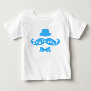 Blue Hat Moustache Casual Baby Boy T-Shirt