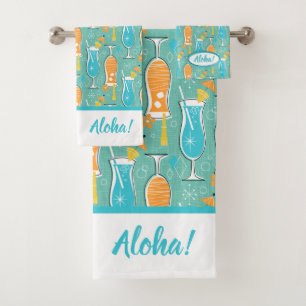 Blue Hawaii and Tropical Itch - Bg Turquoise Bath Towel Set
