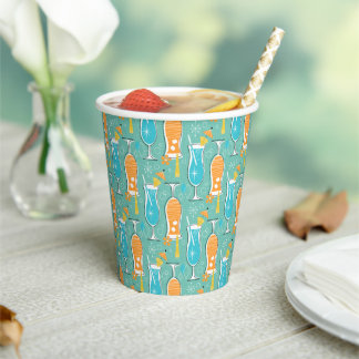Blue Hawaii and Tropical Itch - Bg Turquoise Paper Cups