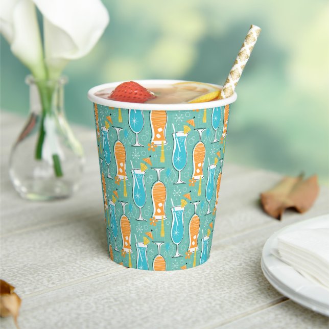 Blue Hawaii and Tropical Itch - Bg Turquoise Paper Cups (Insitu)