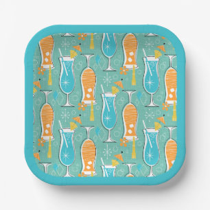 Blue Hawaii and Tropical Itch - Bg Turquoise Paper Plate