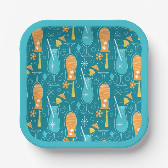 Blue Hawaii and Tropical Itch Paper Plate (Front)