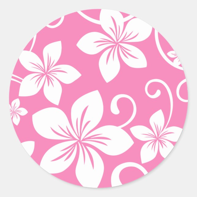 BLUE HAWAII (BUBBLEGUM PINK) CLASSIC ROUND STICKER (Front)