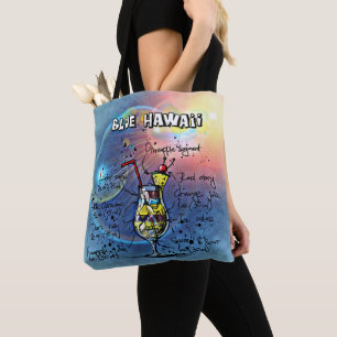 Blue Hawaii Cocktail (#1 of 12 Drink Recipe Sets)  Tote Bag