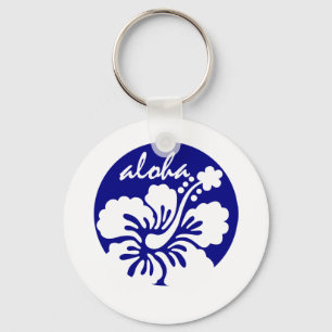 blue Hawaii flower Key Ring