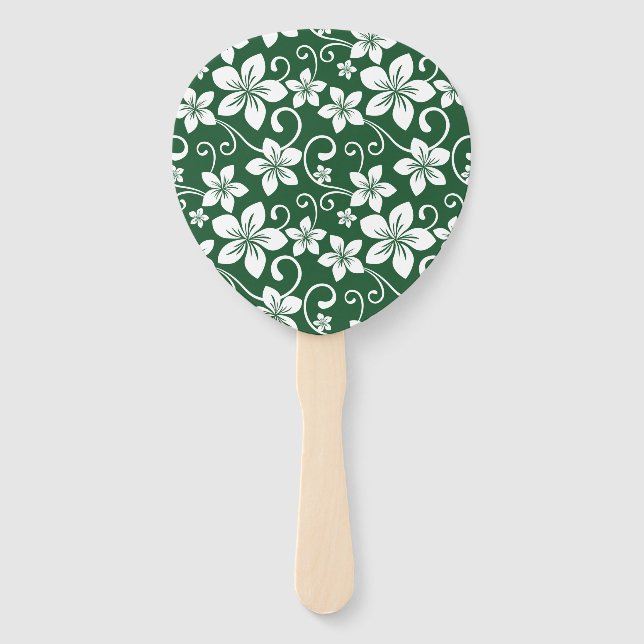 BLUE HAWAII (FOREST GREEN) HAND FAN (Front)