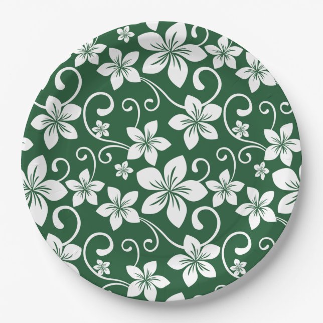 BLUE HAWAII (FOREST GREEN) PAPER PLATE (Front)
