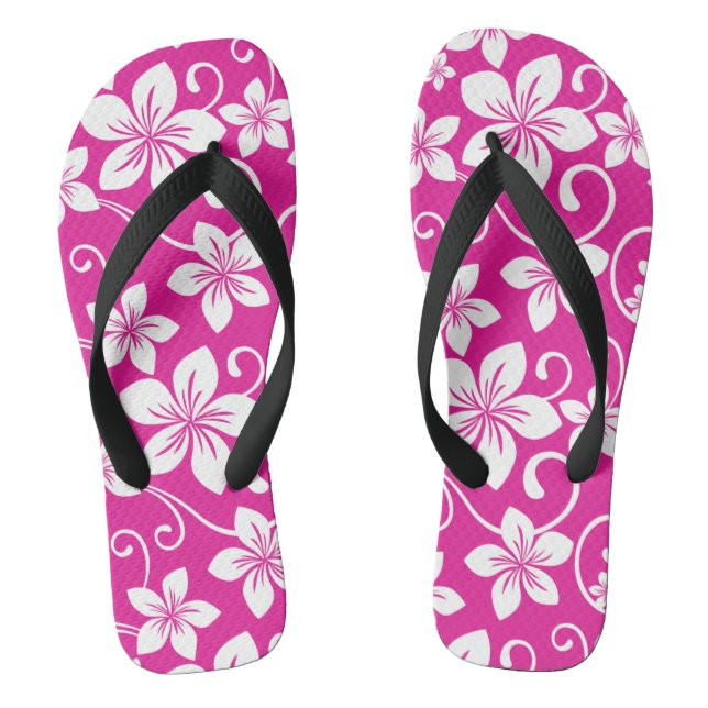 BLUE HAWAII (HOT PINK) FLIP FLOPS (Footbed)