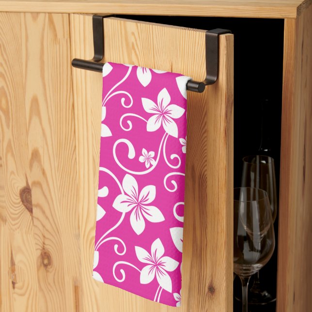 BLUE HAWAII (HOT PINK) KITCHEN TOWEL (Thirds Fold)