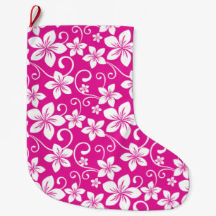 BLUE HAWAII (HOT PINK) LARGE CHRISTMAS STOCKING