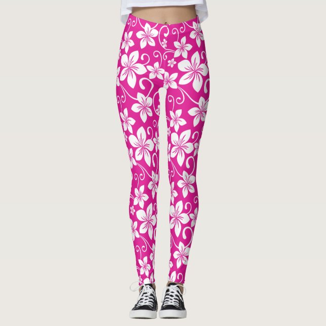 BLUE HAWAII (HOT PINK) LEGGINGS (Front)