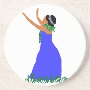 Blue Hawaii Hula Dancer Coaster
