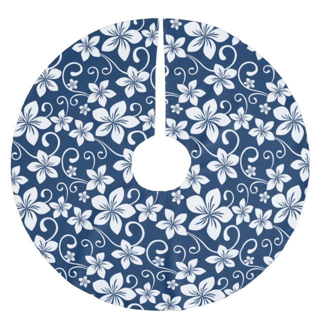 BLUE HAWAII (NAVY BLUE) BRUSHED POLYESTER TREE SKIRT (Front)