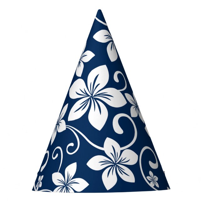 BLUE HAWAII (NAVY) PARTY HAT (Front)