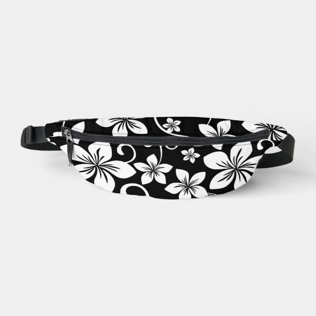 BLUE HAWAII PATTERN IN BLACK BUM BAGS (Front)