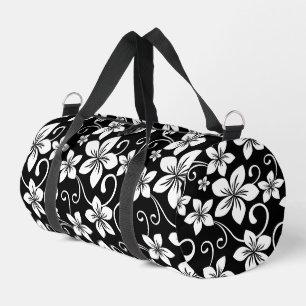 BLUE HAWAII PATTERN IN BLACK DUFFLE BAG