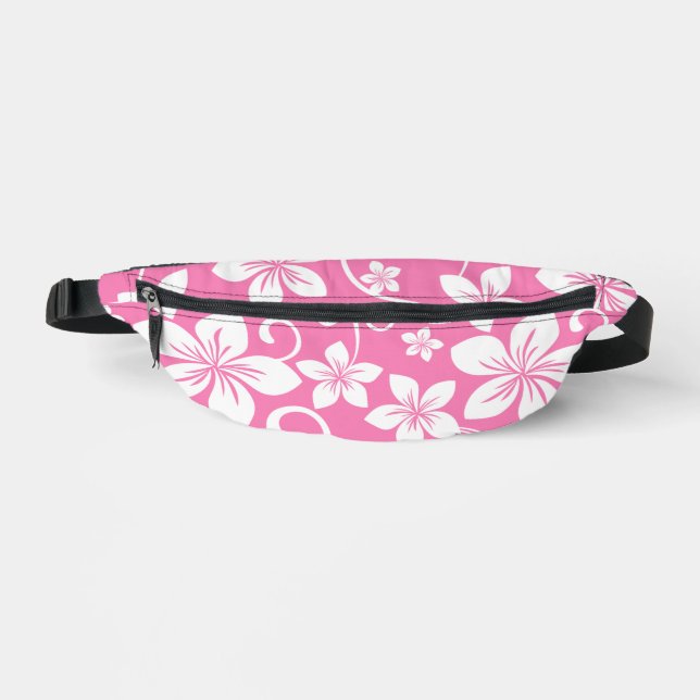 BLUE HAWAII PATTERN IN BUBBLEGUM PINK BUM BAGS (Front)