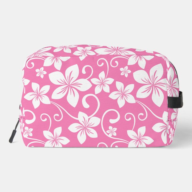 BLUE HAWAII PATTERN IN BUBBLEGUM PINK DOPP KIT (Back)