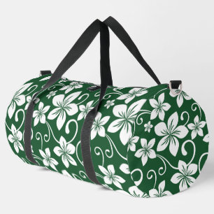 BLUE HAWAII PATTERN IN FOREST GREEN DUFFLE BAG