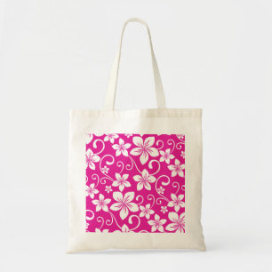 BLUE HAWAII PATTERN IN HOT PINK TOTE BAG