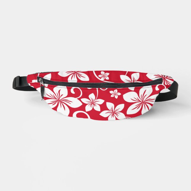 BLUE HAWAII PATTERN IN RED BUM BAGS (Front)
