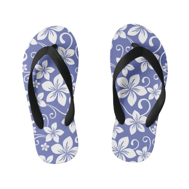 BLUE HAWAII (PERIWINKLE) KID'S FLIP FLOPS (Footbed)