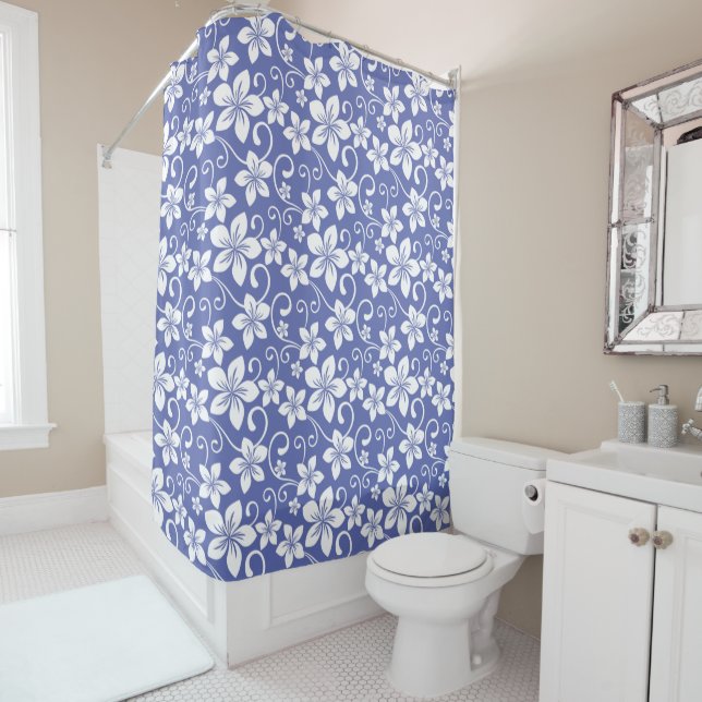 BLUE HAWAII (PERIWINKLE) SHOWER CURTAIN (In Situ)