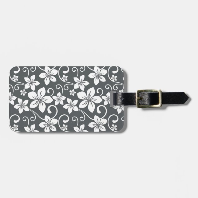 BLUE HAWAII (PEWTER) LUGGAGE TAG (Front Horizontal)
