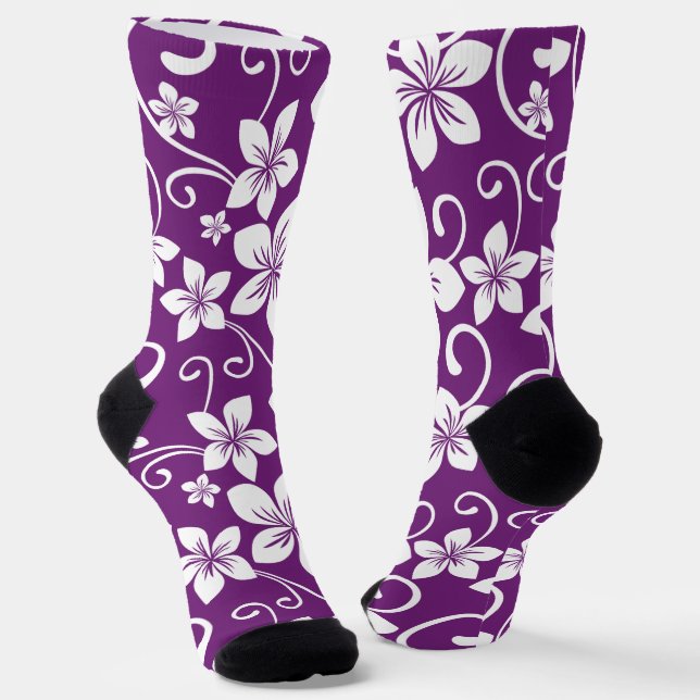 BLUE HAWAII (PLUM) SOCKS (Angled)