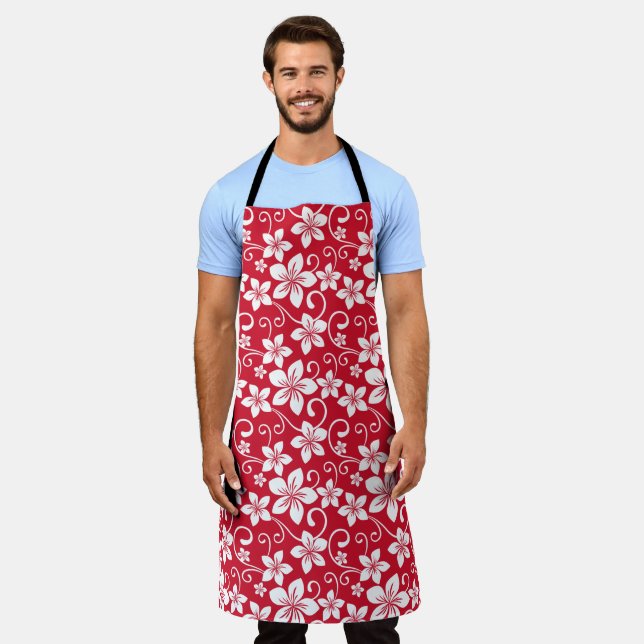 BLUE HAWAII (RED) APRON (Worn)