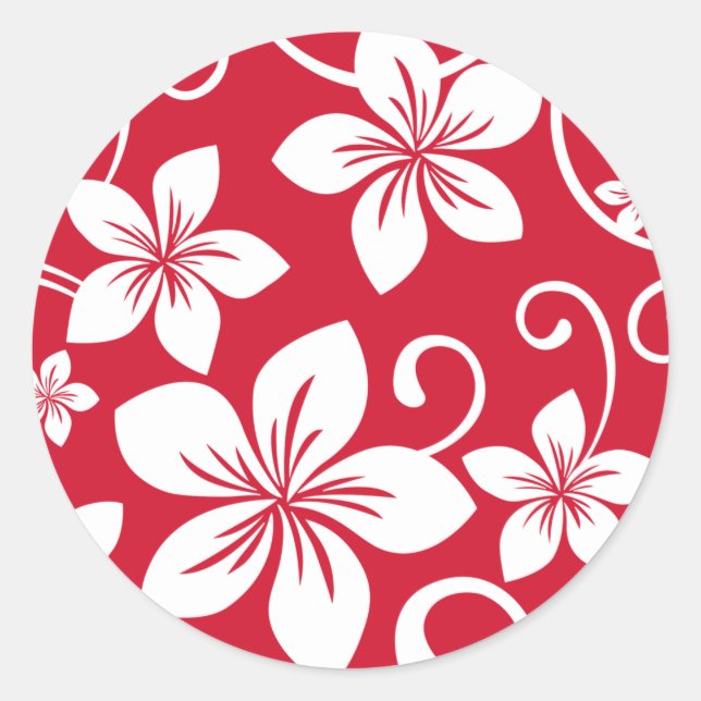 BLUE HAWAII (RED) CLASSIC ROUND STICKER (Front)