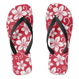 BLUE HAWAII (RED) FLIP FLOPS
