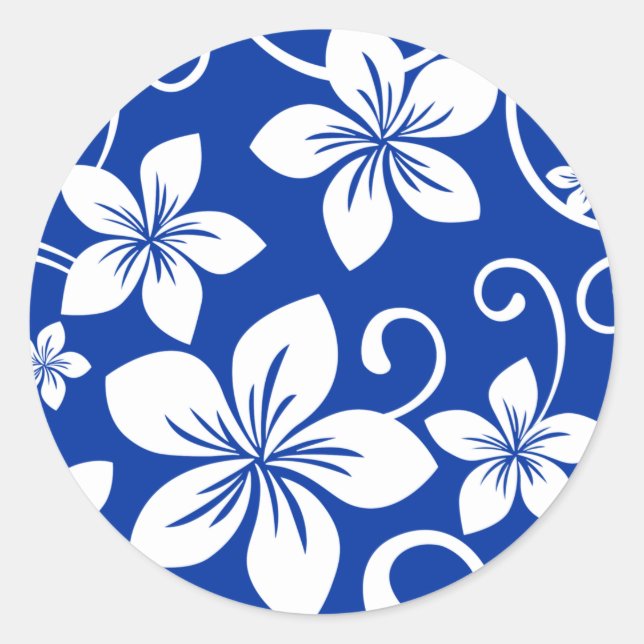 BLUE HAWAII (ROYAL BLUE) CLASSIC ROUND STICKER (Front)