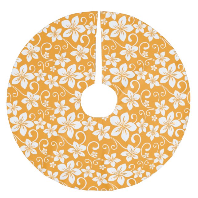 BLUE HAWAII (TANGERINE) BRUSHED POLYESTER TREE SKIRT (Front)