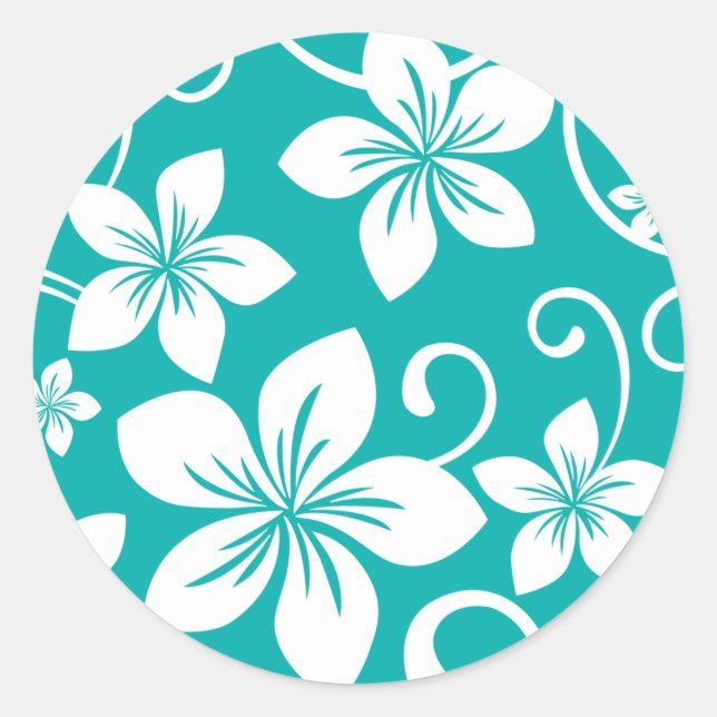 BLUE HAWAII (TEAL) CLASSIC ROUND STICKER (Front)