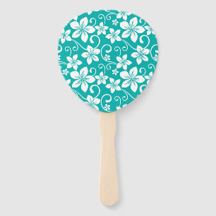 BLUE HAWAII (TEAL) HAND FAN