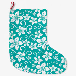 BLUE HAWAII (TEAL) LARGE CHRISTMAS STOCKING