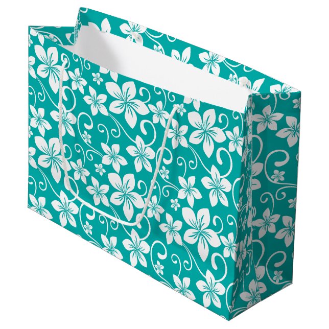 BLUE HAWAII (TEAL) LARGE GIFT BAG (Front Angled)