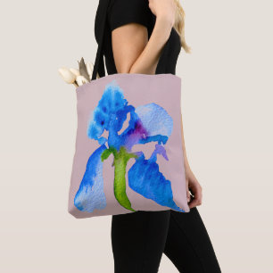 Blue Hawaii Tropical leaf foliage art Tote Bag