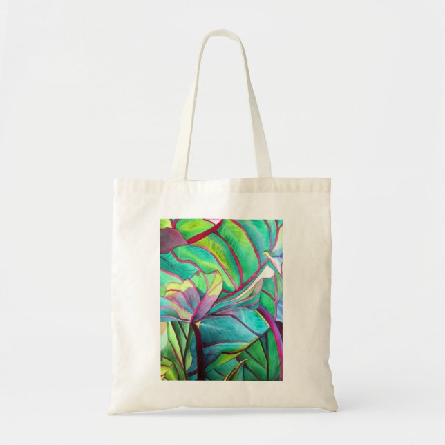 Blue Hawaii Tropical leaf foliage art Tote Bag (Front)