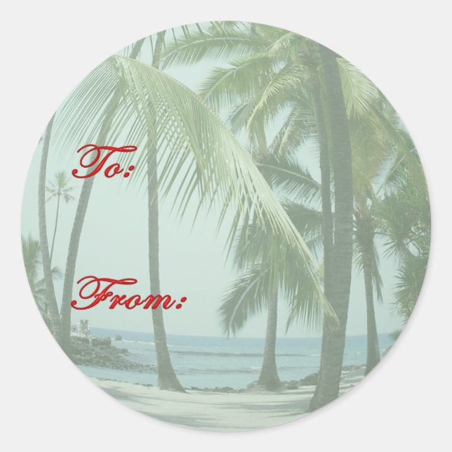 Blue Hawaiian Gift Tag Sticker (Front)