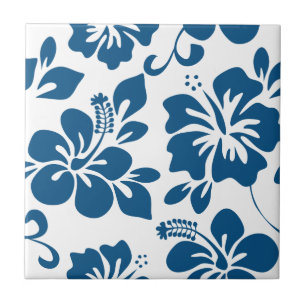 Blue Hawaiian Hibiscus Tile