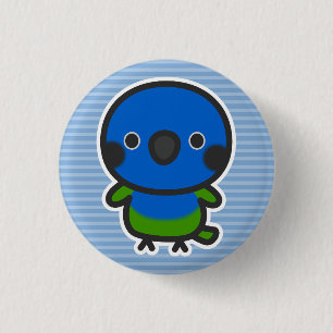 Blue-headed parrot 3 cm round badge