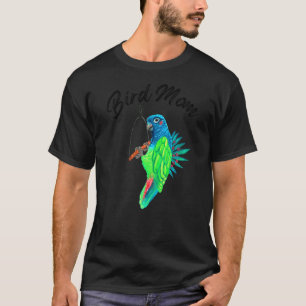 Blue Headed Pionus Parrot Bird Mum Watercolor T-Shirt