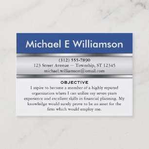 Blue Header RESUME Business Cards