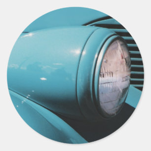 Blue Headlight Classic Round Sticker