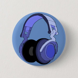 Blue Headphones Digital Art Badge