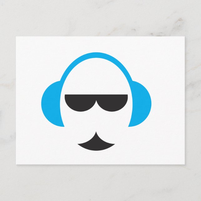 Blue Headphones Postcard (Front)