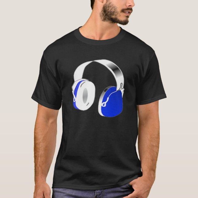 Blue Headphones T-Shirt (Front)